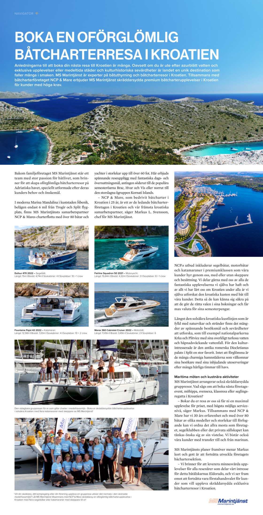 Premium Båtcharter i Kroatien med MS Marintjänst och NCP & Mare